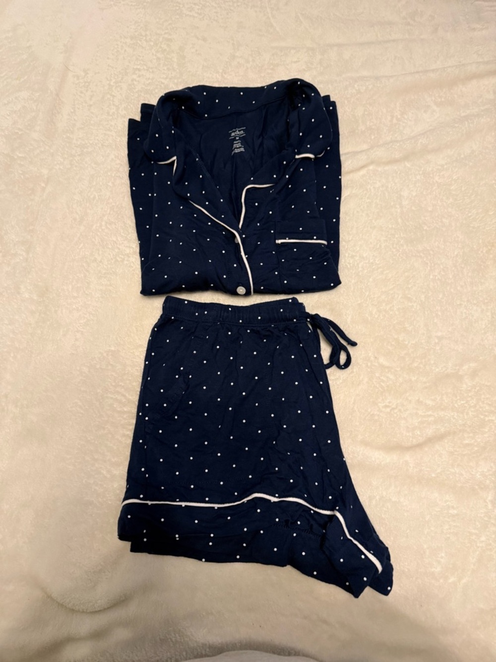 Auden Navy Blue Polka Dot Two-Piece Pajama Set